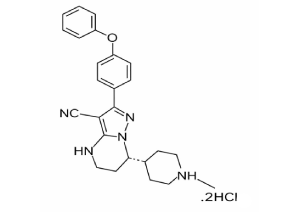 (S)-2-(4-phenoxyphenyl)-7-(piperidin-4-yl)-4,5,6,7-tetrahydropyrazolo[1,5-a]pyrimidine-3-carbonitrile dihydrochloride